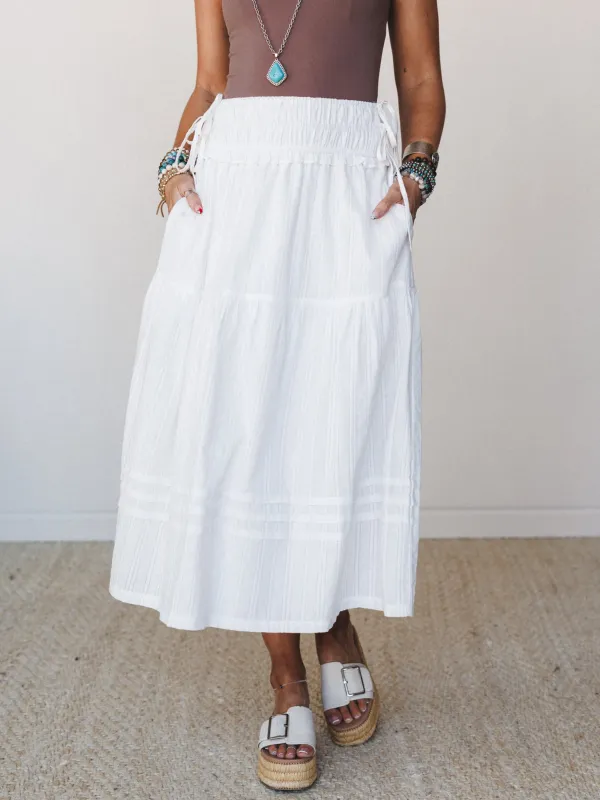Hillside Meadows Maxi Skirt - Off White made by Listicle