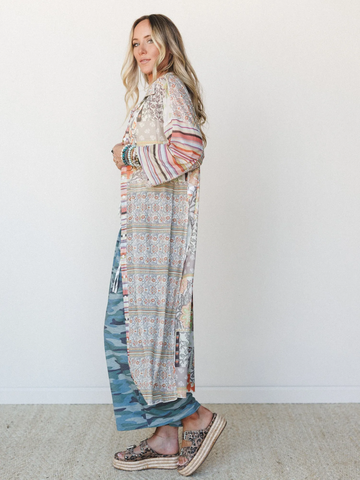 Maze of Florals Duster - Multi sold by Three Bird Nest product image thumbnail 4