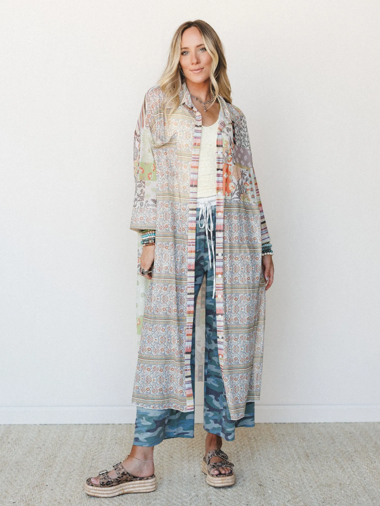 Maze of Florals Duster - Multi sold by Three Bird Nest product image thumbnail 2