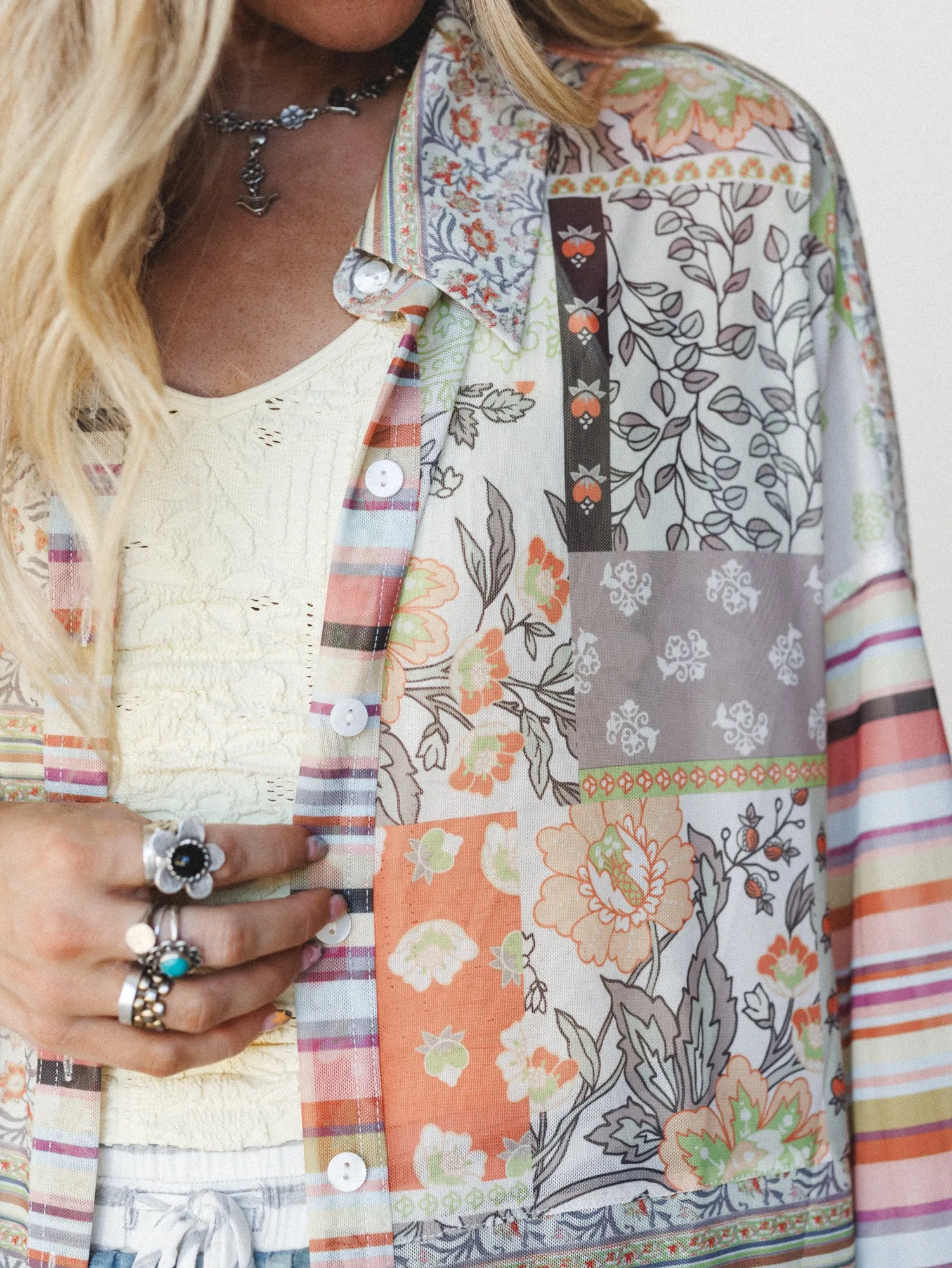 Maze of Florals Duster - Multi sold by Three Bird Nest product image thumbnail 3