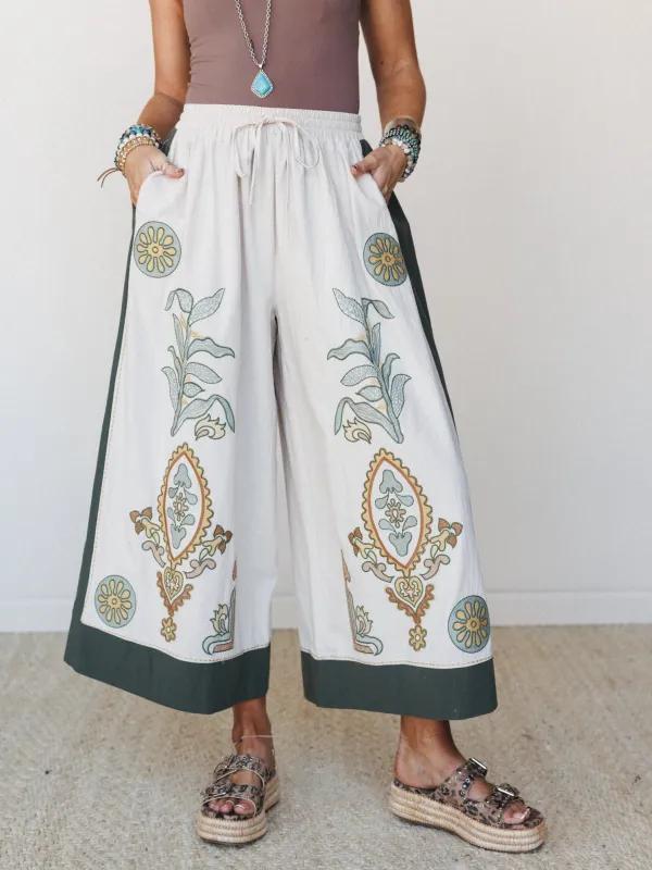 Chateau Chic Wide Leg Pants - Sage made by Three Bird Nest