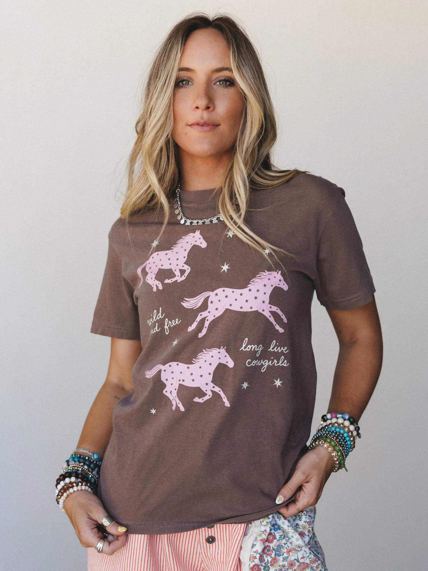 The Nest Long Live Cowgirls Graphic Tee - Espresso sold by Three Bird Nest product image thumbnail 2