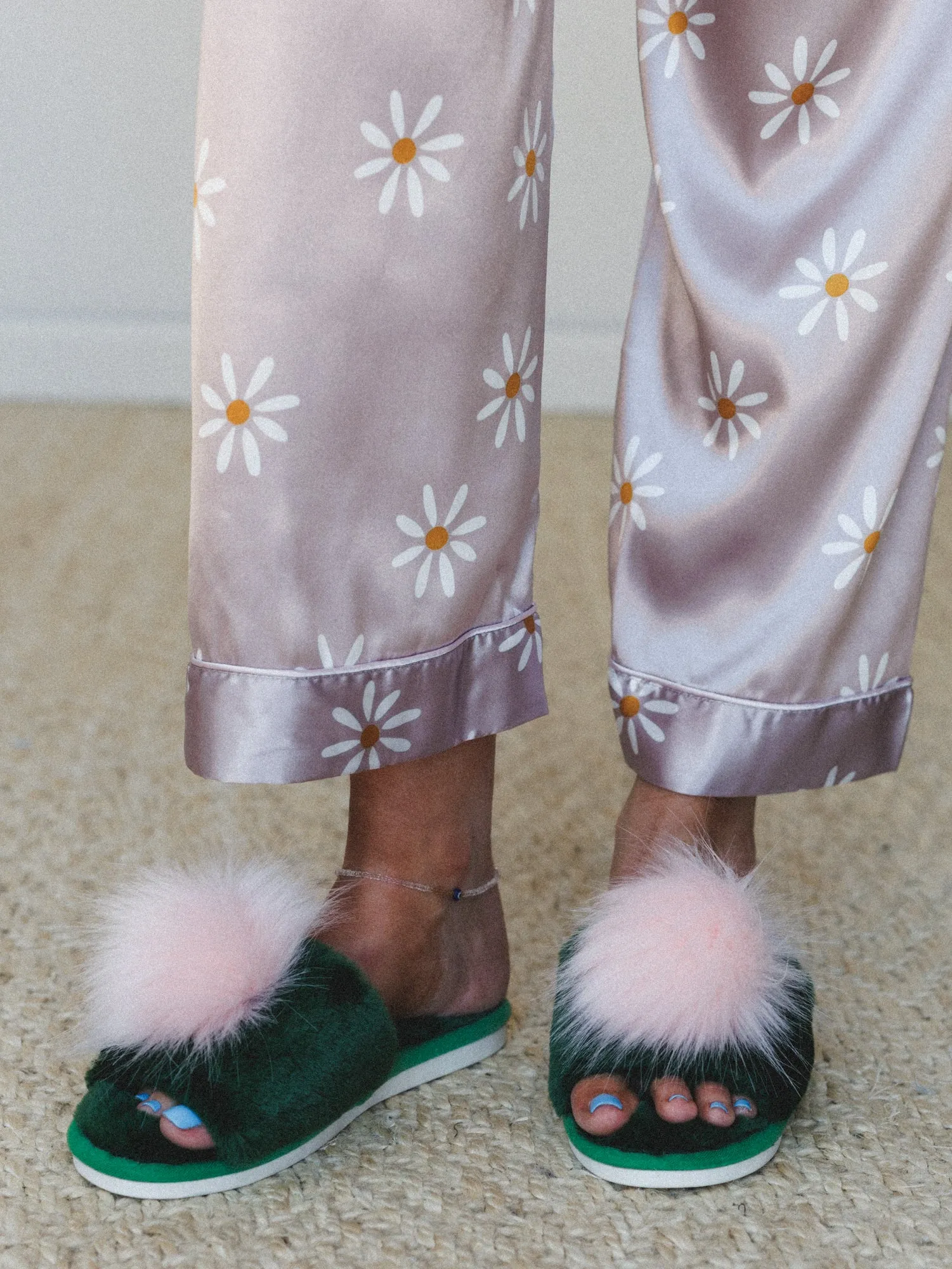 Soft Pom Pom Slippers - Green sold by Three Bird Nest product image thumbnail 5