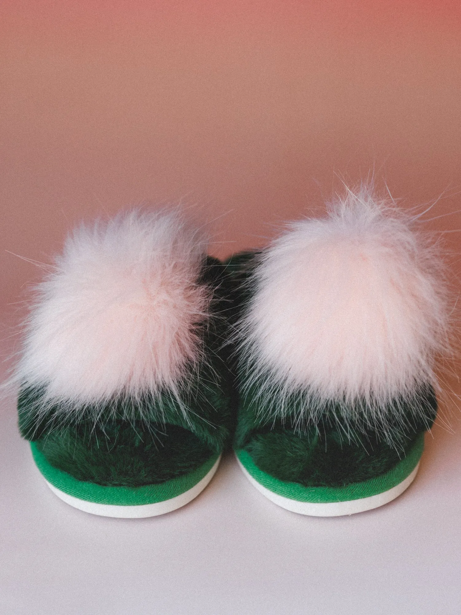 Soft Pom Pom Slippers - Green sold by Three Bird Nest product image thumbnail 2
