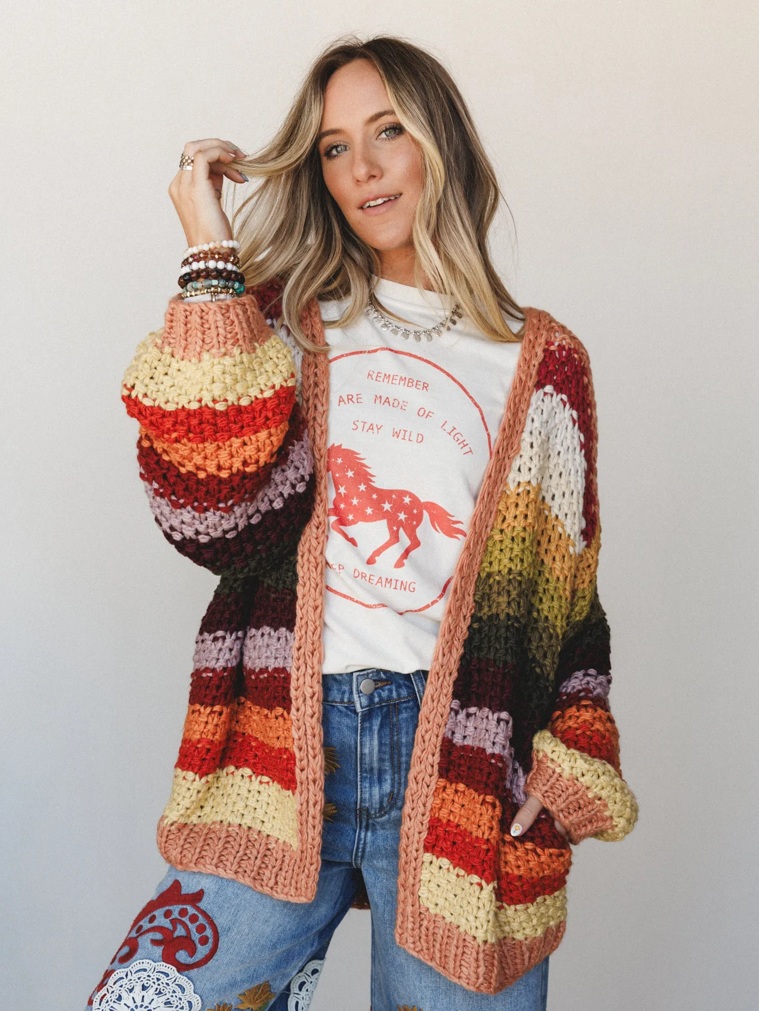 Wrapped up in Color Knit Cardigan - Autumn Leaves sold by Three Bird Nest product image thumbnail 2