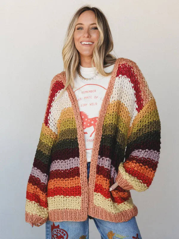 Wrapped up in Color Knit Cardigan - Autumn Leaves made by Listicle