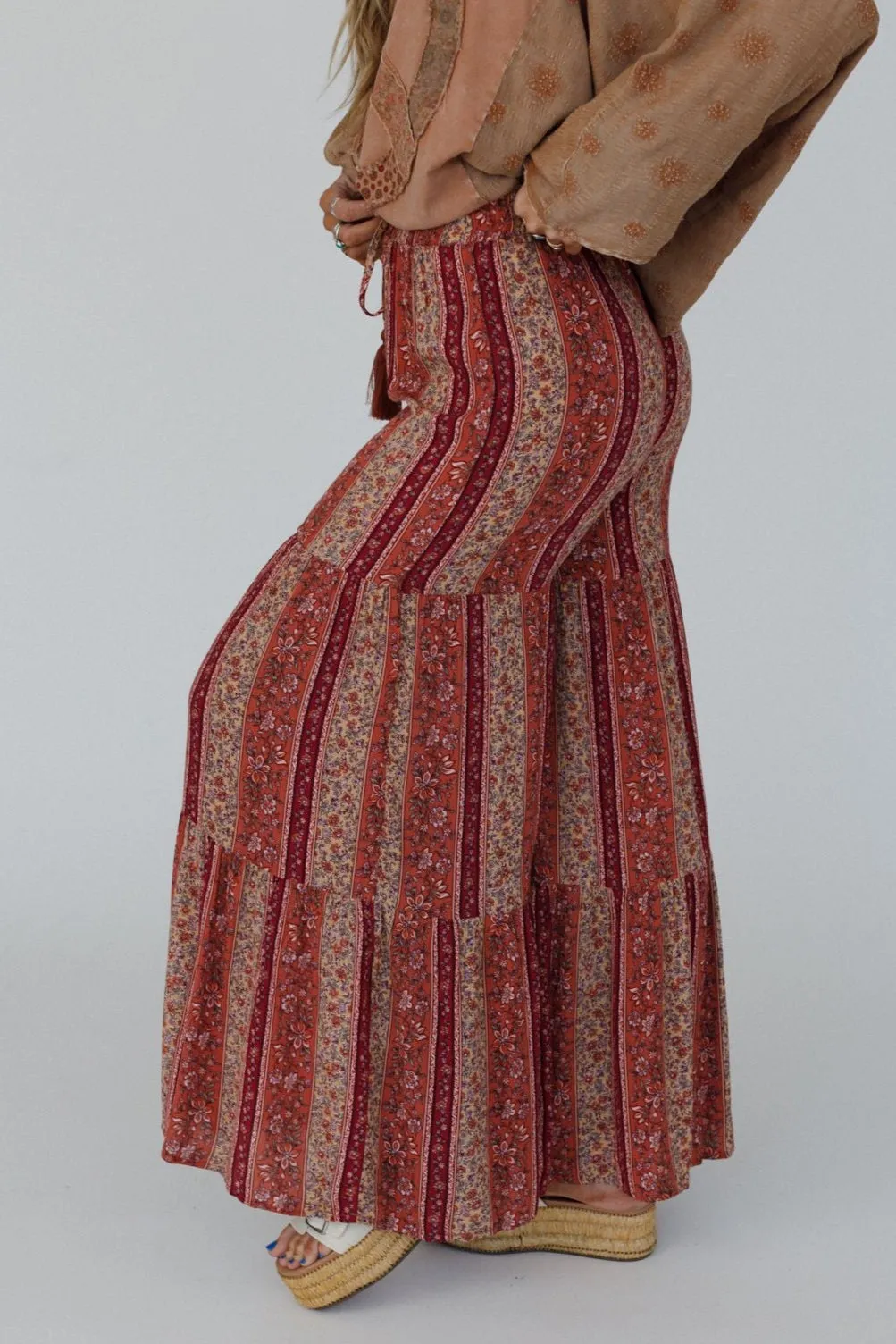 Colter Floral Wide Leg Pant - Berry sold by Three Bird Nest product image thumbnail 2