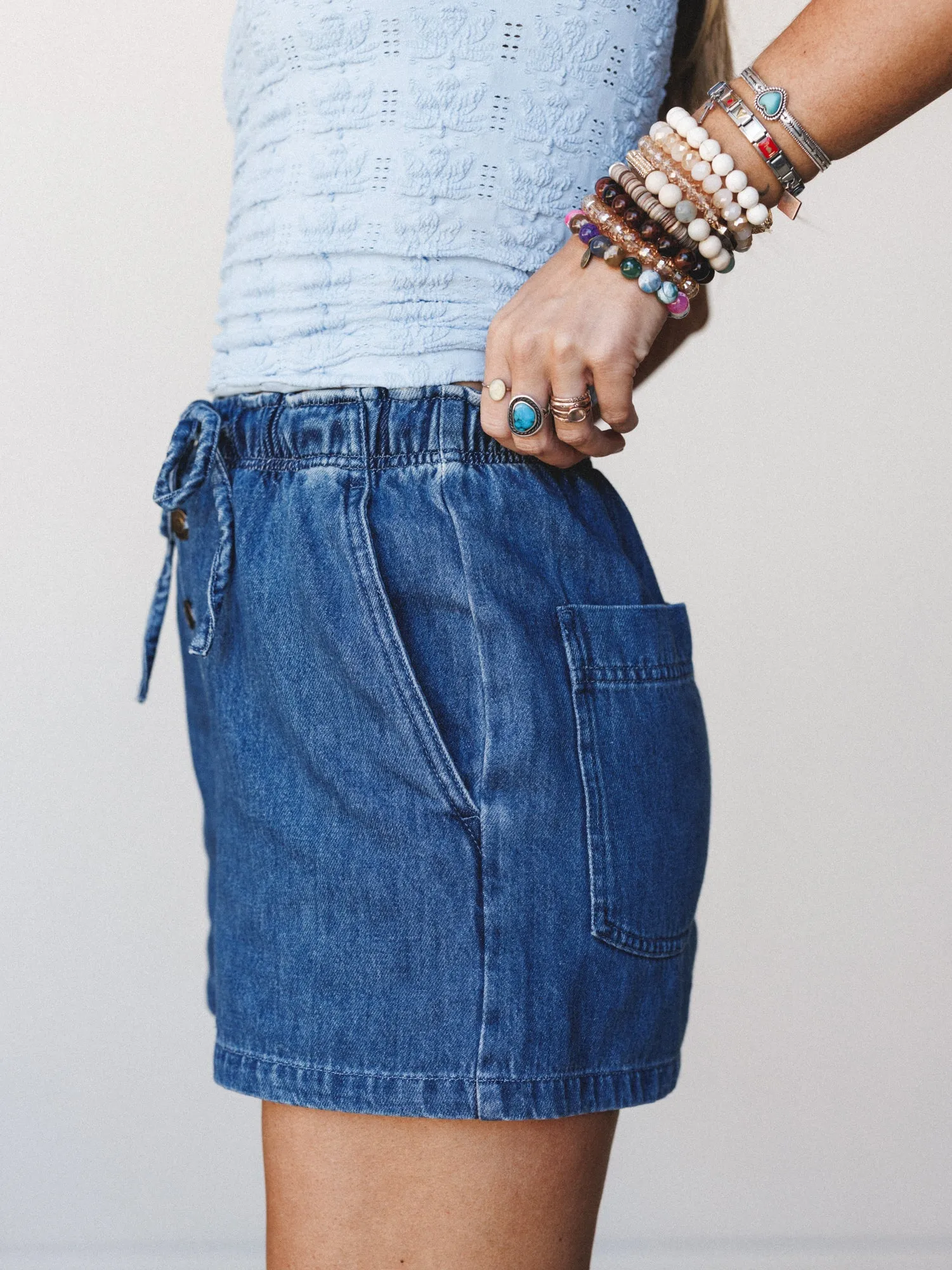 Freebird Shorts - Denim sold by Three Bird Nest product image thumbnail 2