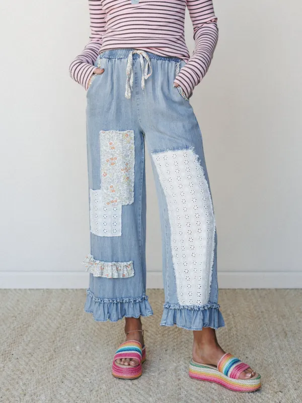 Garden in Bloom Pants - Light Denim made by mittoshop
