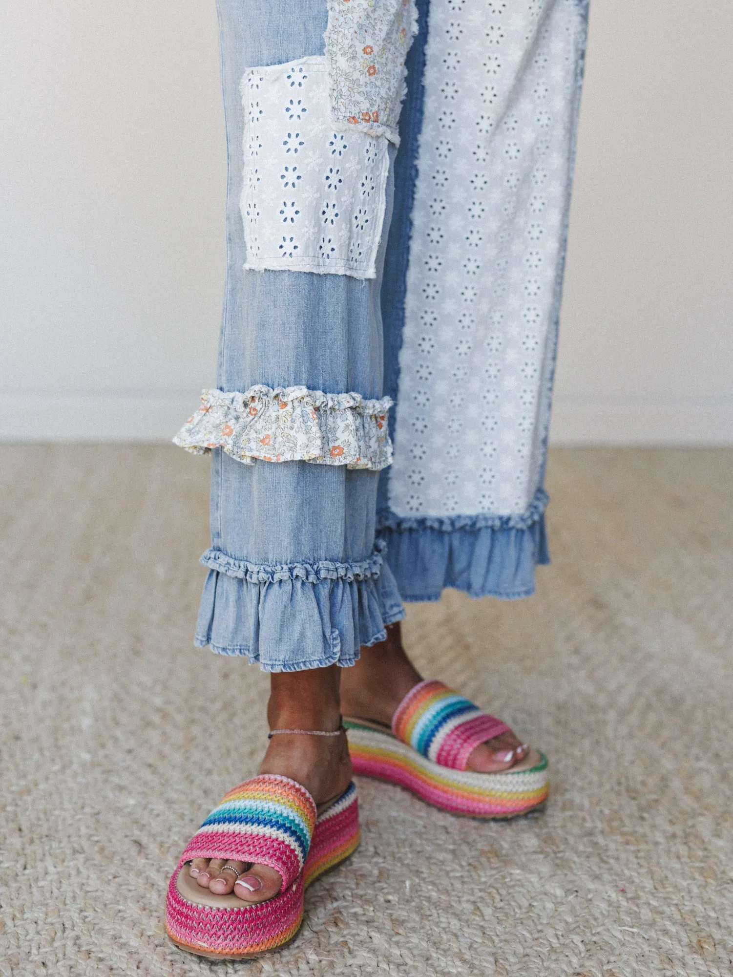 Garden in Bloom Pants - Light Denim sold by Three Bird Nest product image thumbnail 4