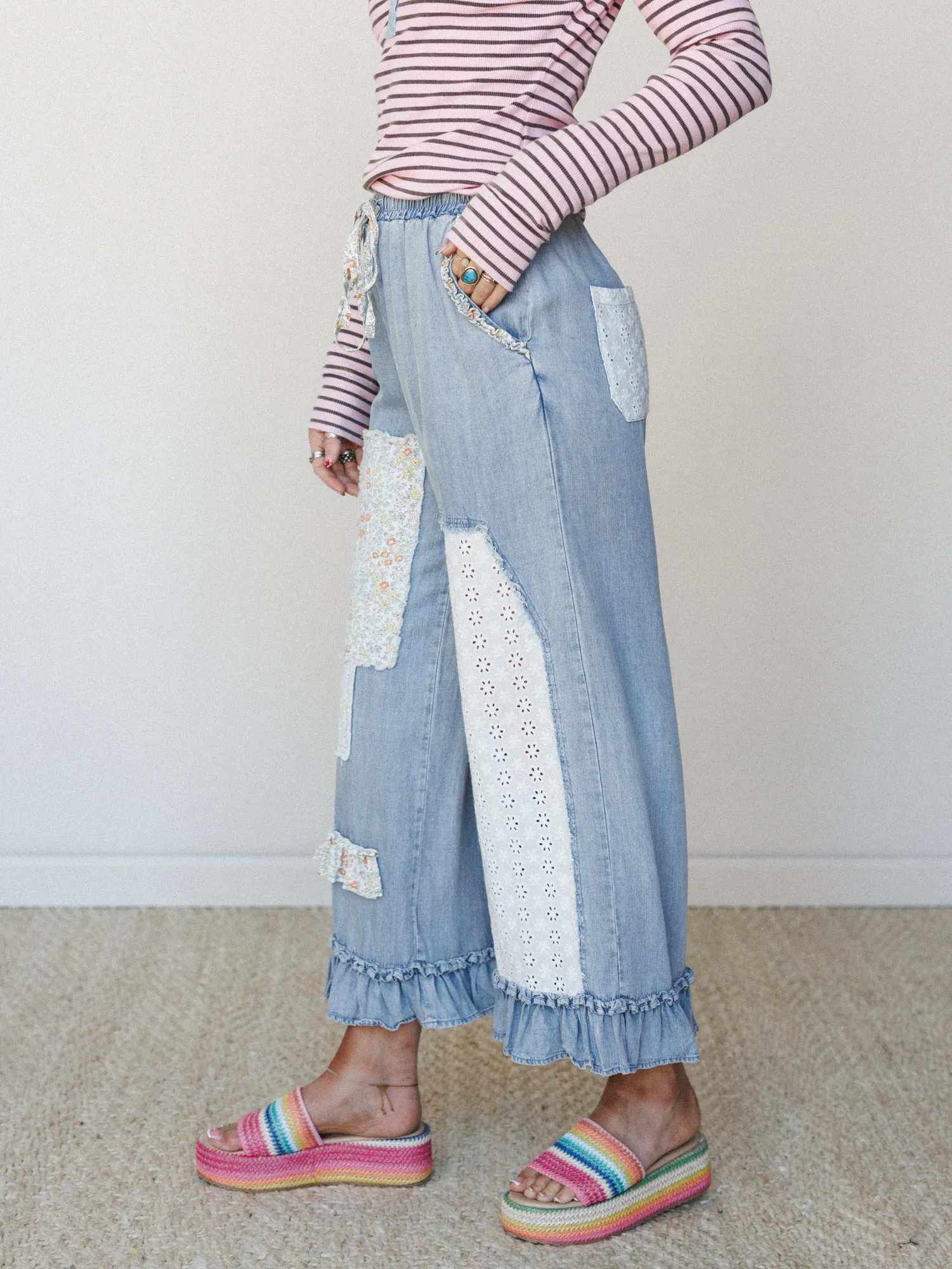 Garden in Bloom Pants - Light Denim sold by Three Bird Nest product image thumbnail 2