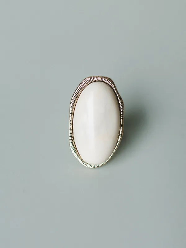 Ibiza Moon Stone Ring - White - Pre Order made by Three Bird Nest