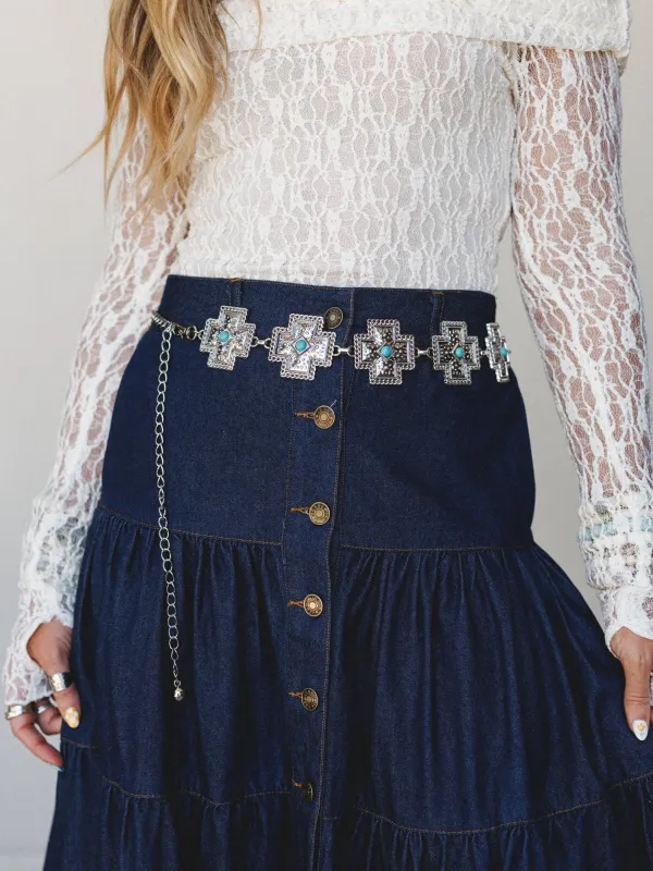 Moonrise Chain Belt - Silver made by Fame Accessories