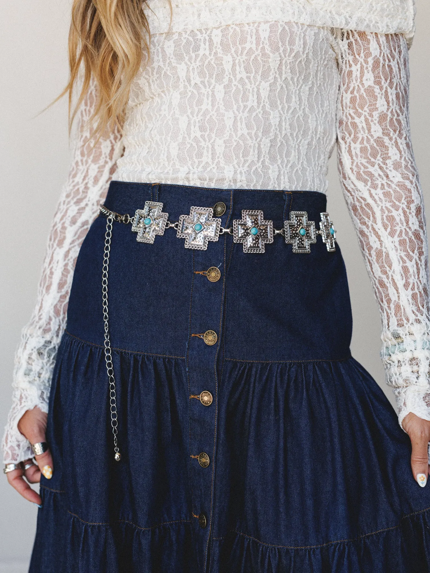 Moonrise Chain Belt - Silver sold by Three Bird Nest