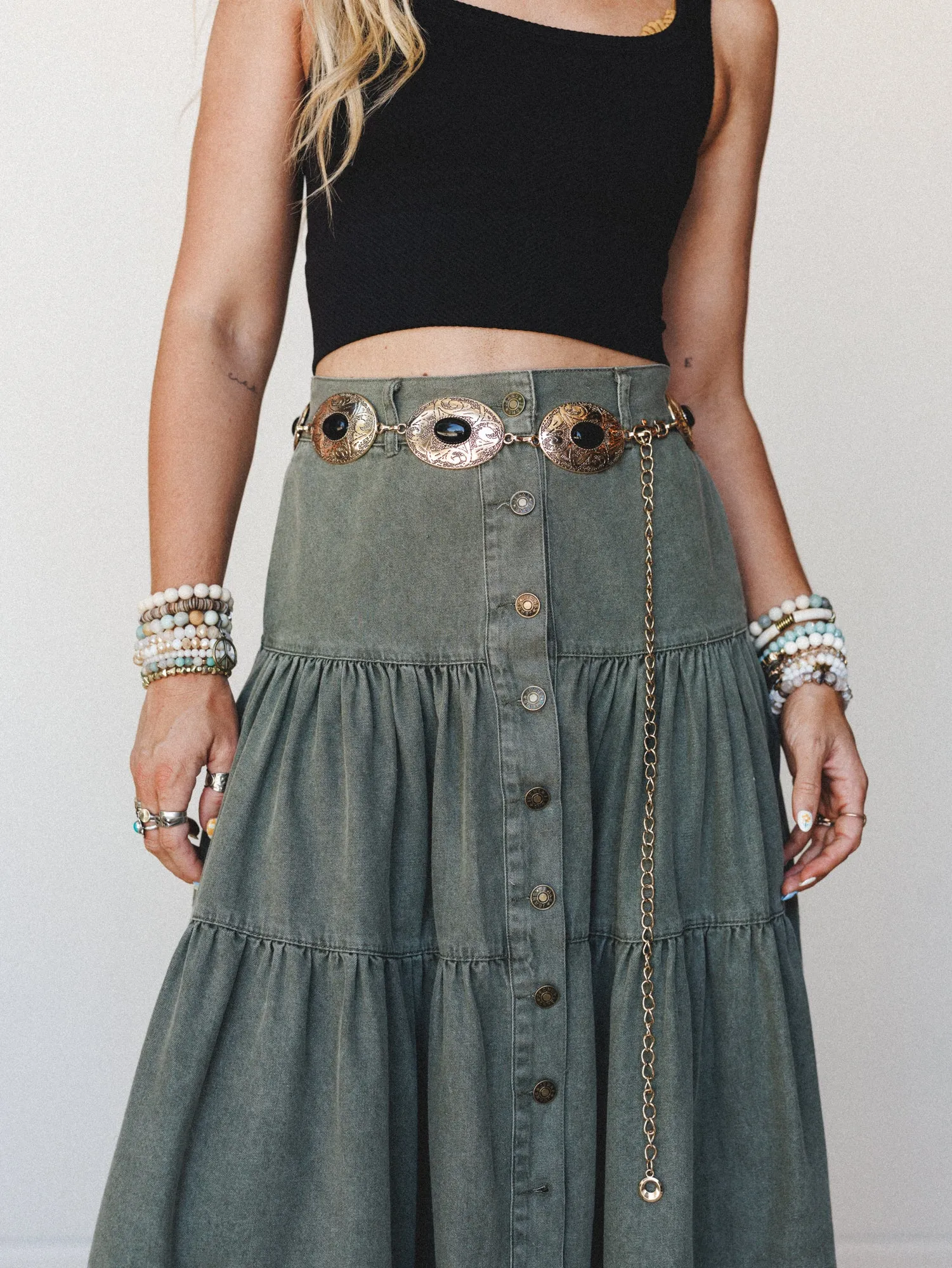 Lucky Gal Chain Belt - Gold Black sold by Three Bird Nest product image thumbnail 3