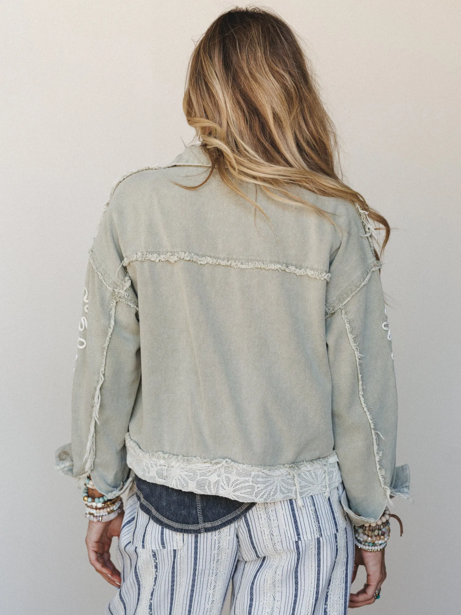 Sweet on You Embroidered Jacket - Sage sold by Three Bird Nest product image thumbnail 4