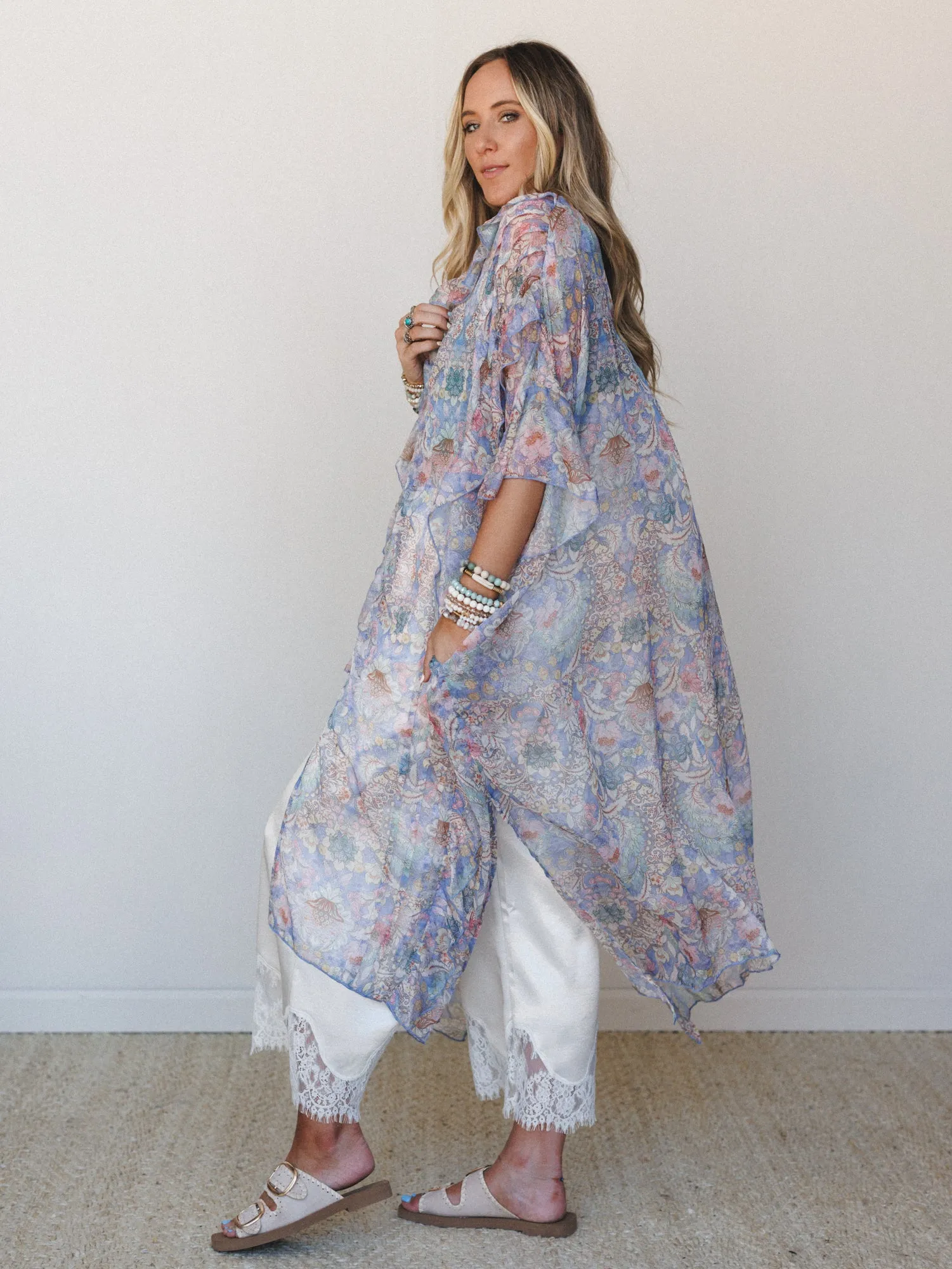 Petals of Neptune Kimono - Peri Blue sold by Three Bird Nest product image thumbnail 2