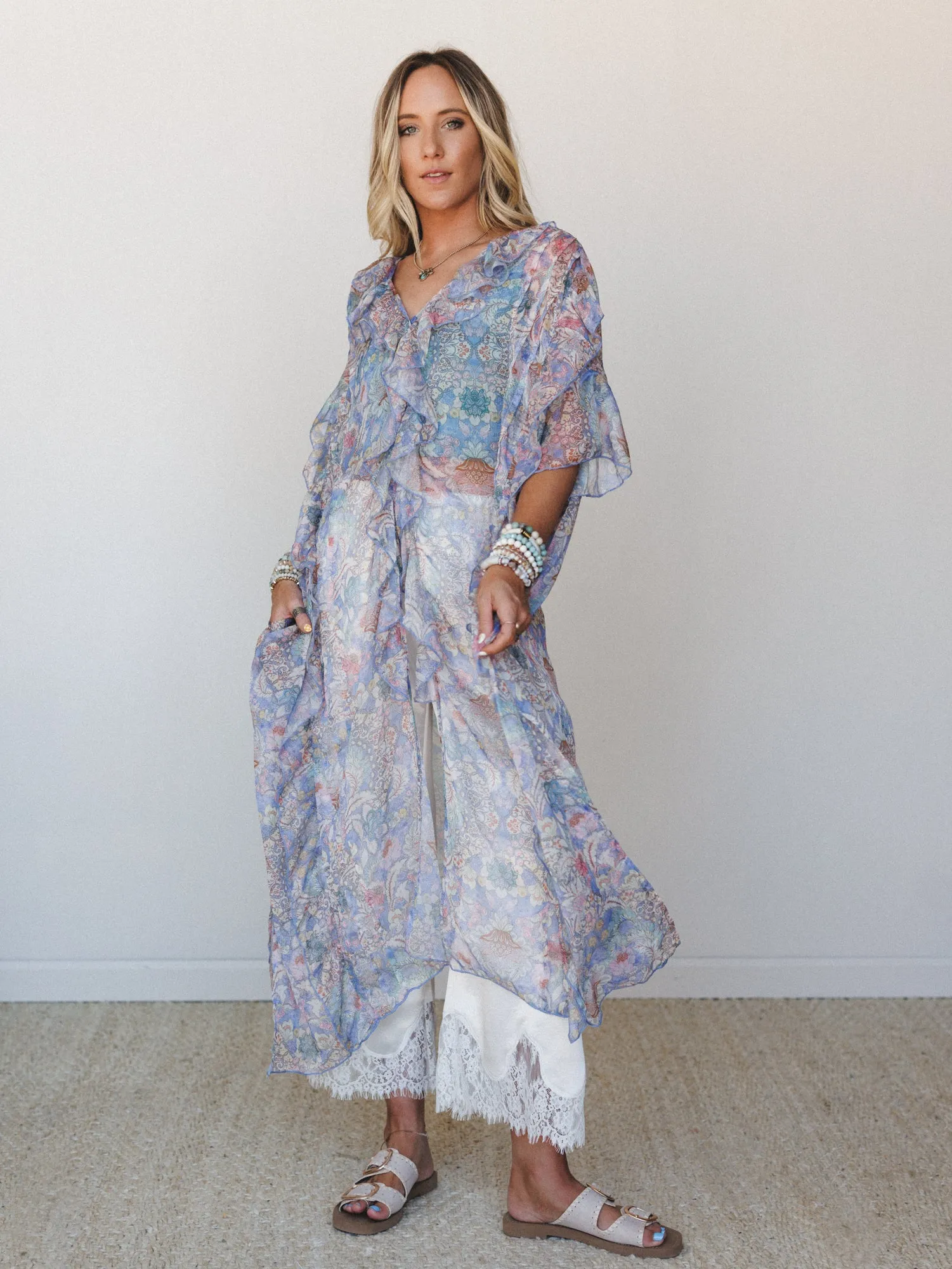 Petals of Neptune Kimono - Peri Blue sold by Three Bird Nest product image thumbnail 3