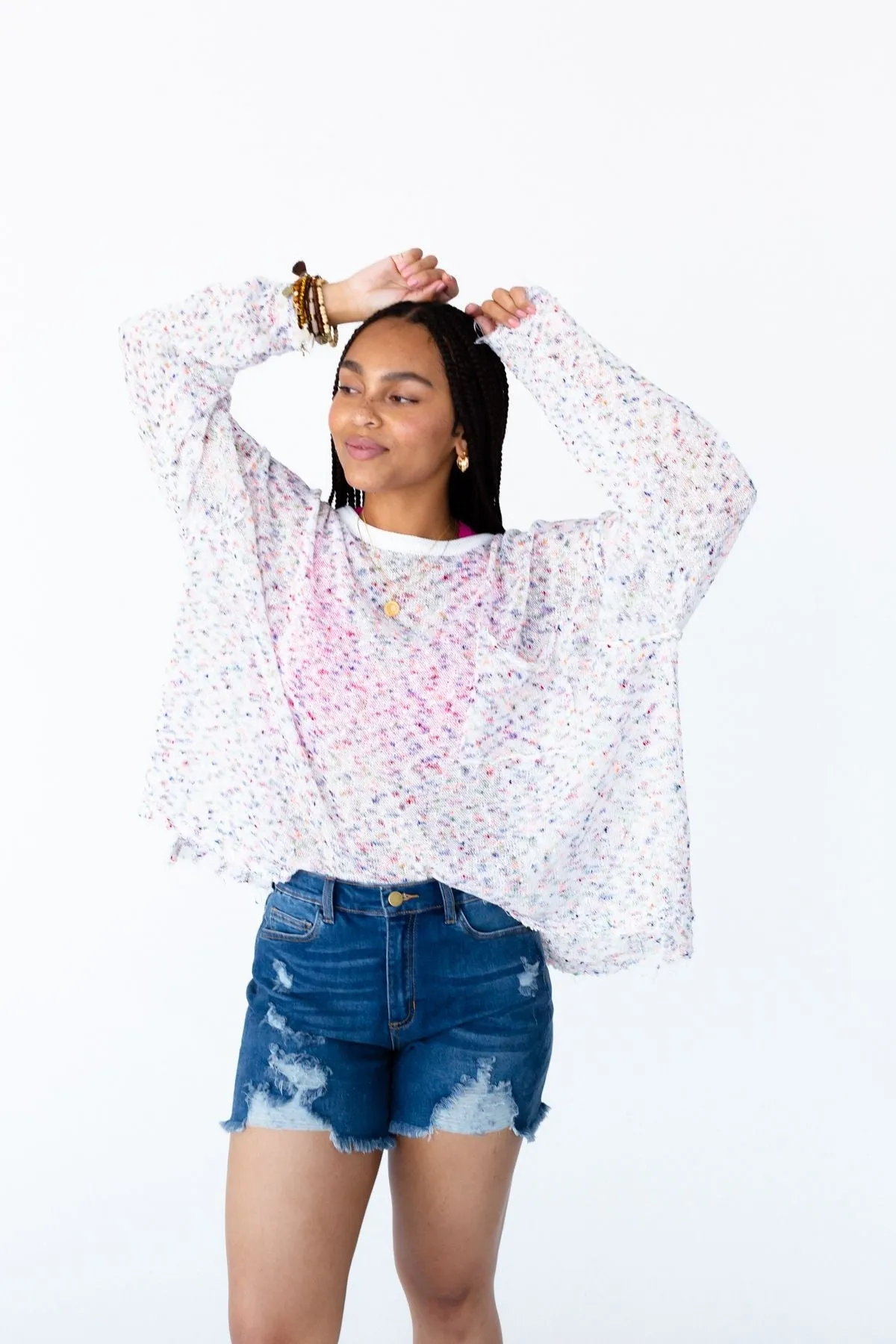 Speckled Beauty Pullover Sweater - White - Pre Order sold by Three Bird Nest product image thumbnail 2