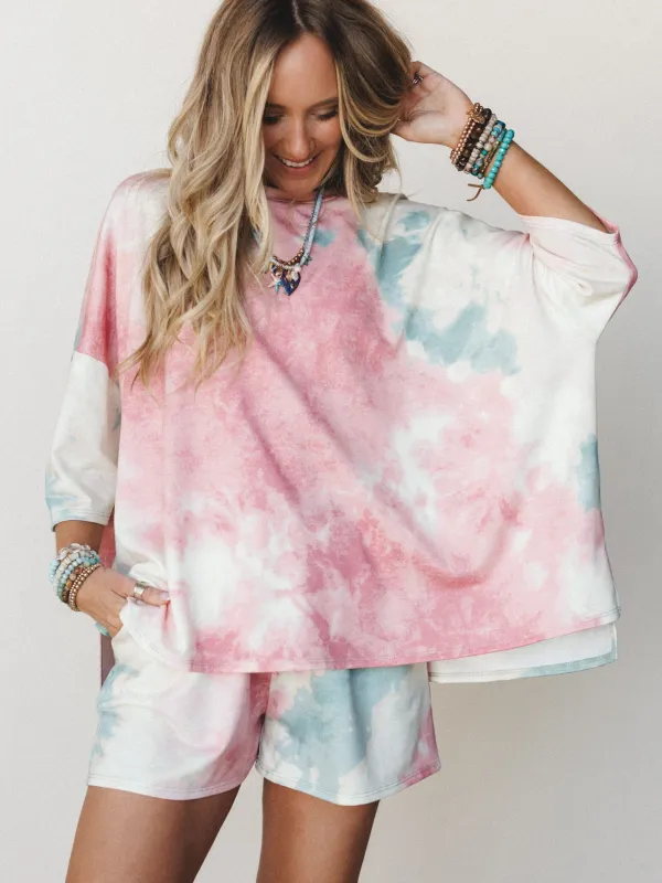 The Nest On The Daily Oversized Slit Top - Tie Dye - Pre Order made by Three Bird Nest