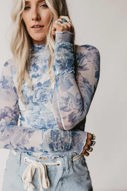 On The Fence Floral Top - Blue - Pre Order made by Promesa