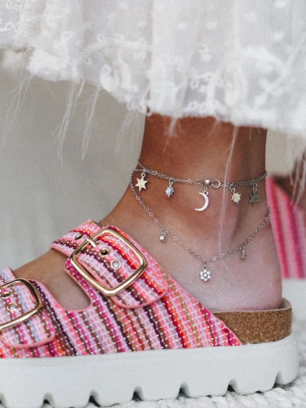 Moonlit Anklet - Silver - Pre Order made by Three Bird Nest