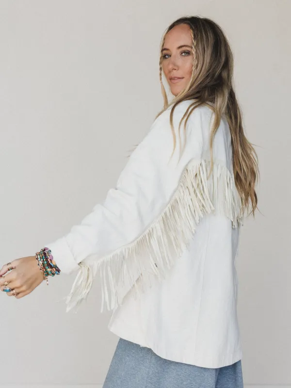 Jackson Hole Button Down Jacket - Faded White made by Bluivy