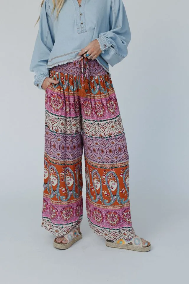 Blissful Bohemian Pants - Pink Multi sold by Three Bird Nest product image thumbnail 2