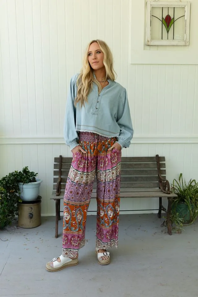 Blissful Bohemian Pants - Pink Multi sold by Three Bird Nest product image thumbnail 3
