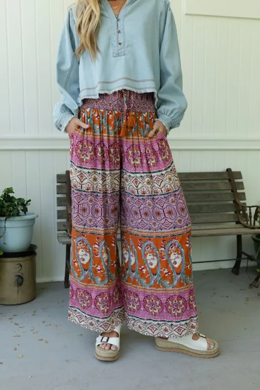 Blissful Bohemian Pants - Pink Multi made by Bluivy