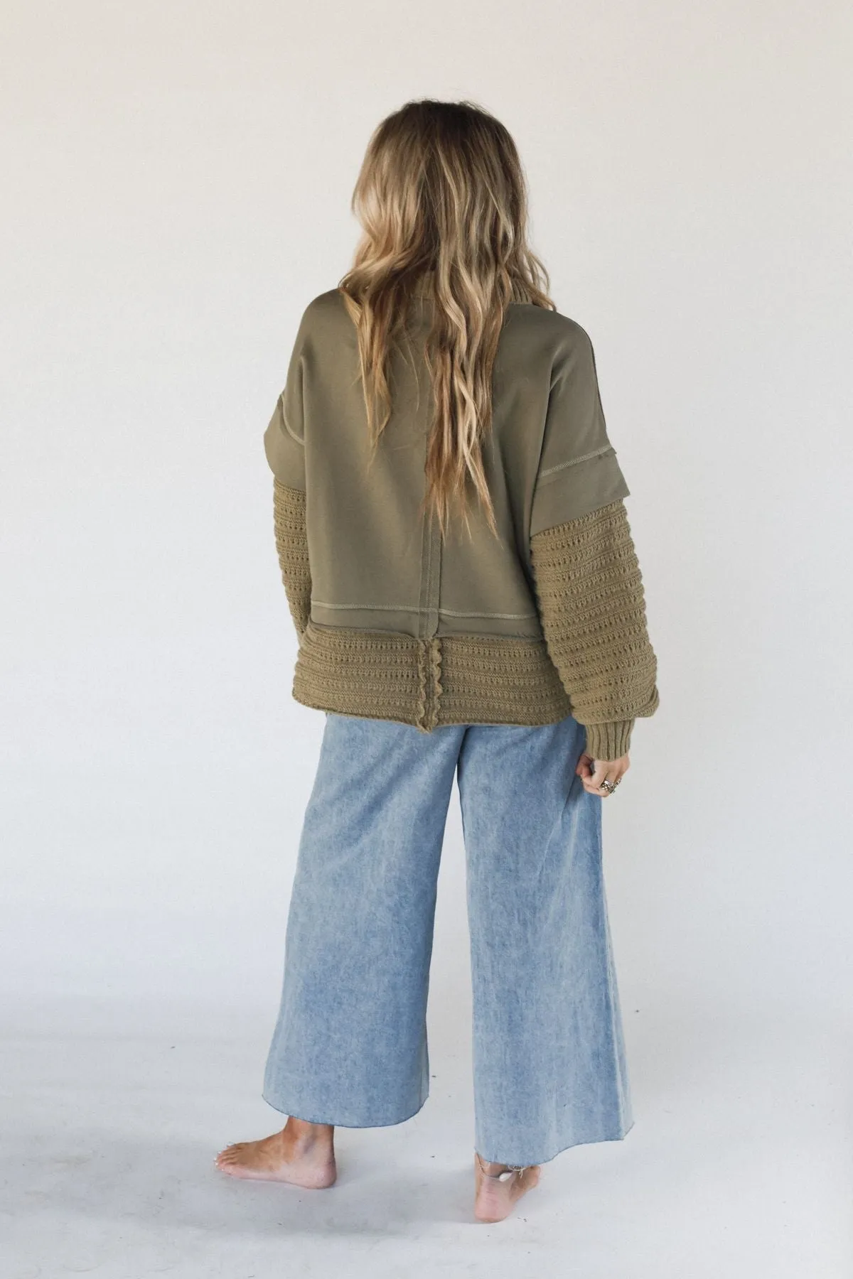 Moonrise Layered Sweater Top - Olive sold by Three Bird Nest product image thumbnail 4