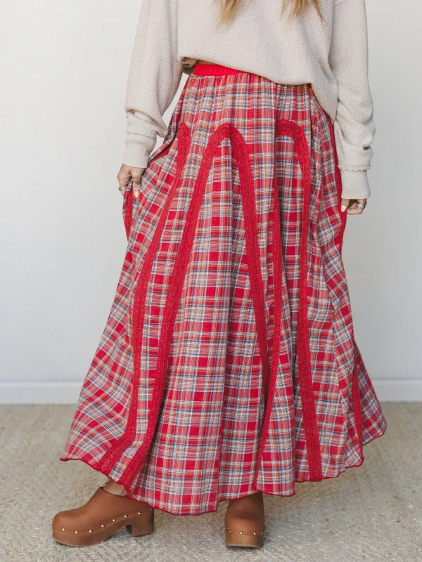 Aurora Maxi Skirt - Red made by easel