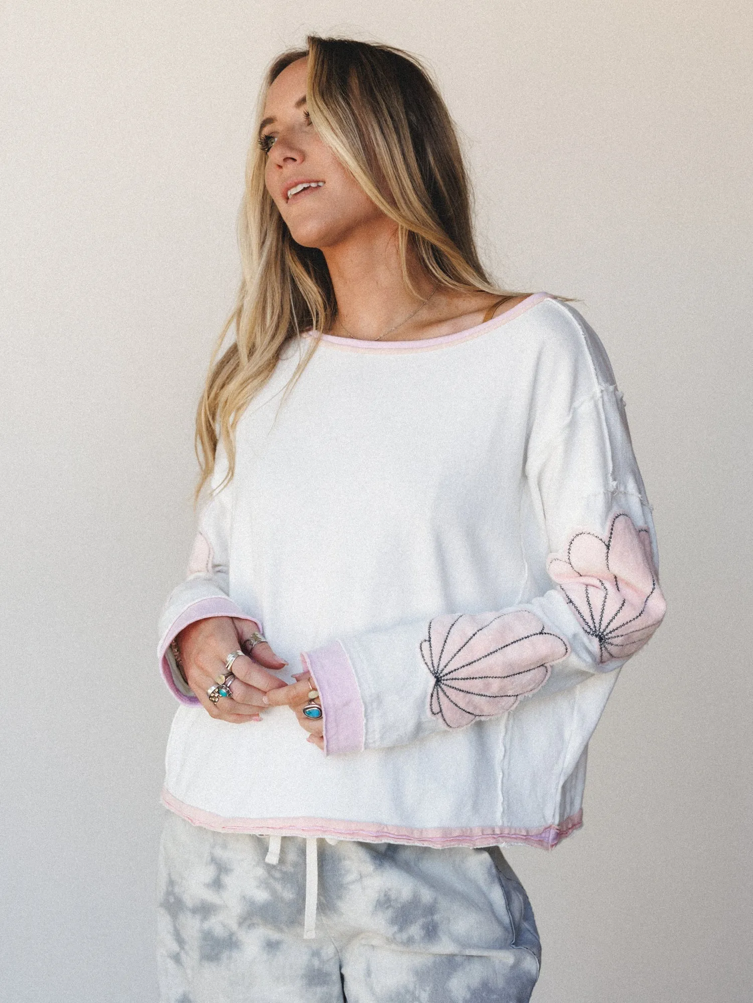 By The Shore Long Sleeve Top - Shell Whisper - Pre Order sold by Three Bird Nest