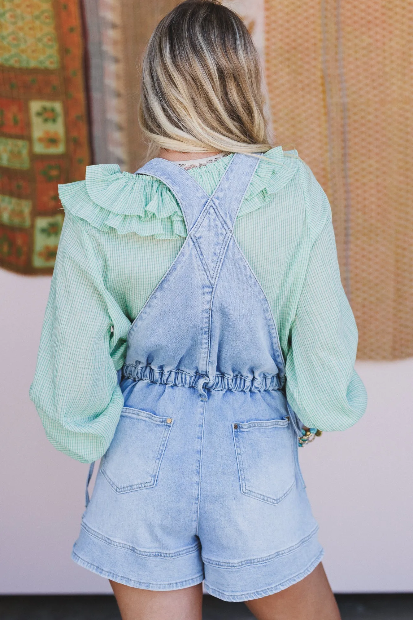Bandana Mood Denim Romper - Cloud Wash sold by Three Bird Nest product image thumbnail 4