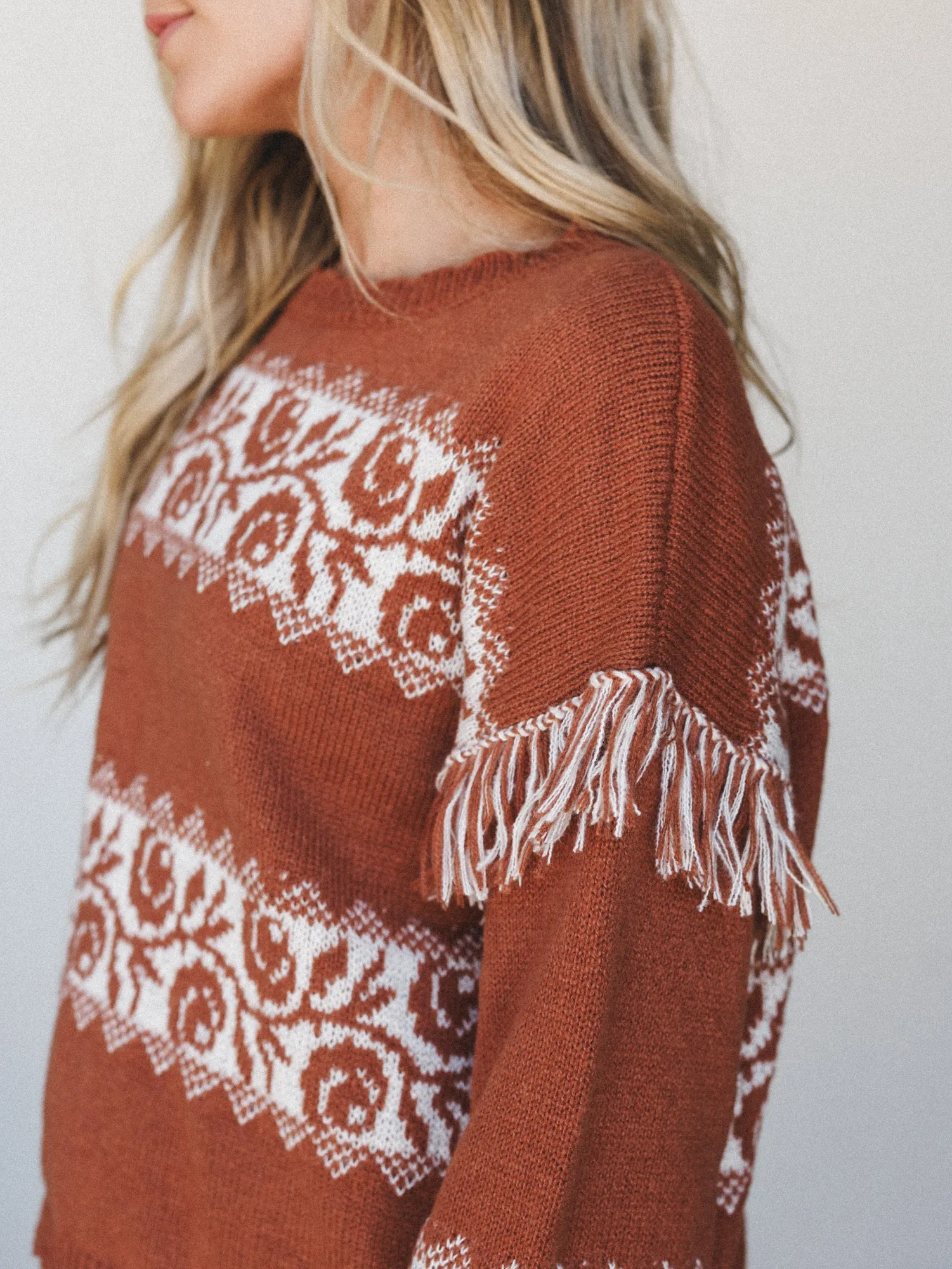 Thorns and Roses Sweater - Rust sold by Three Bird Nest product image thumbnail 3