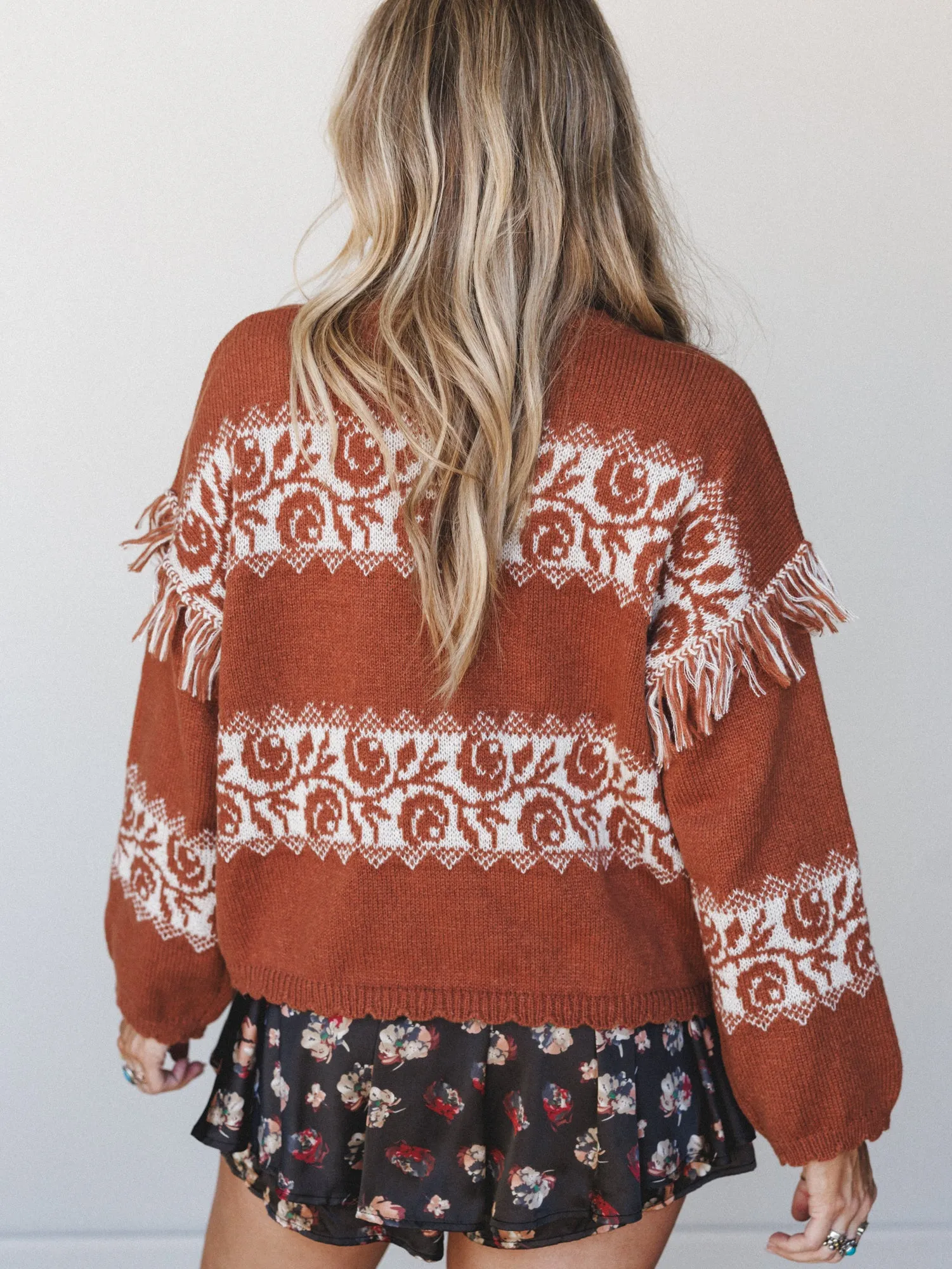 Thorns and Roses Sweater - Rust sold by Three Bird Nest product image thumbnail 4