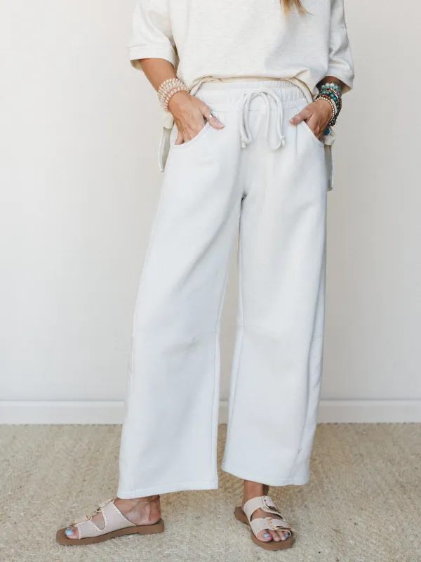 Homebody Barrel Sweatpants - Bone made by Zenana