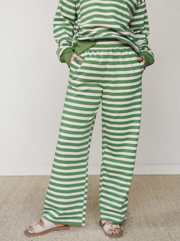 Sunwoven Striped Sweat Pant - Green made by Things Between