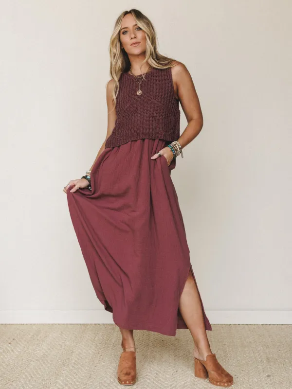 Nature Lover Dress - Wine - Pre Order made by By Together