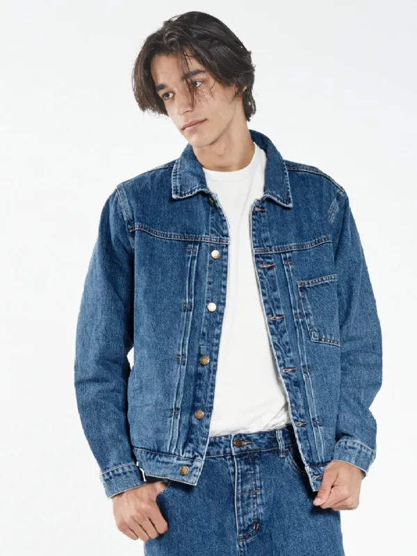 Ryder Oversized Denim Jacket  - Highway Blue sold by Thrills