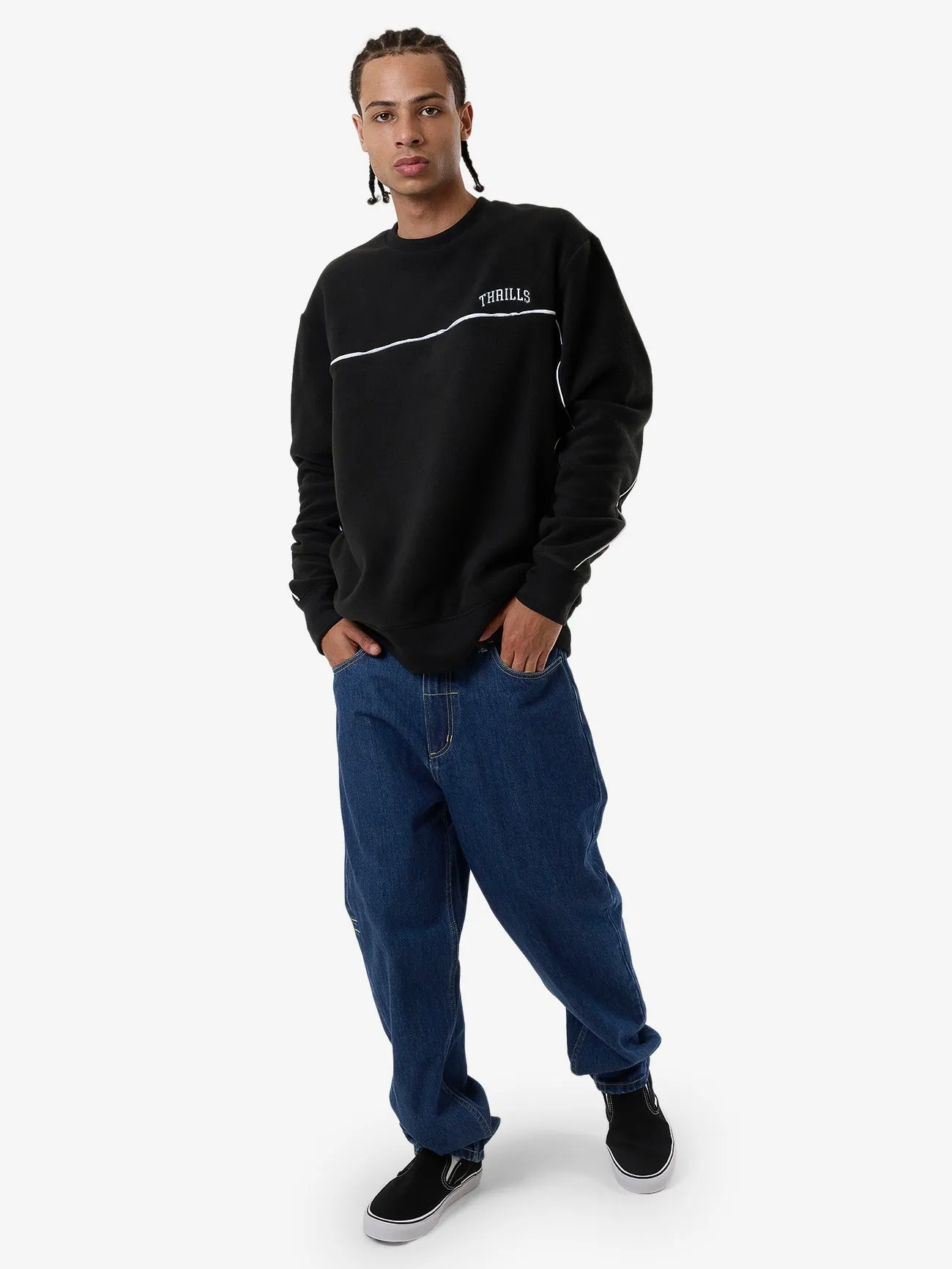Believe Oversize Polar Fleece Crew - Black sold by Thrills product image thumbnail 5