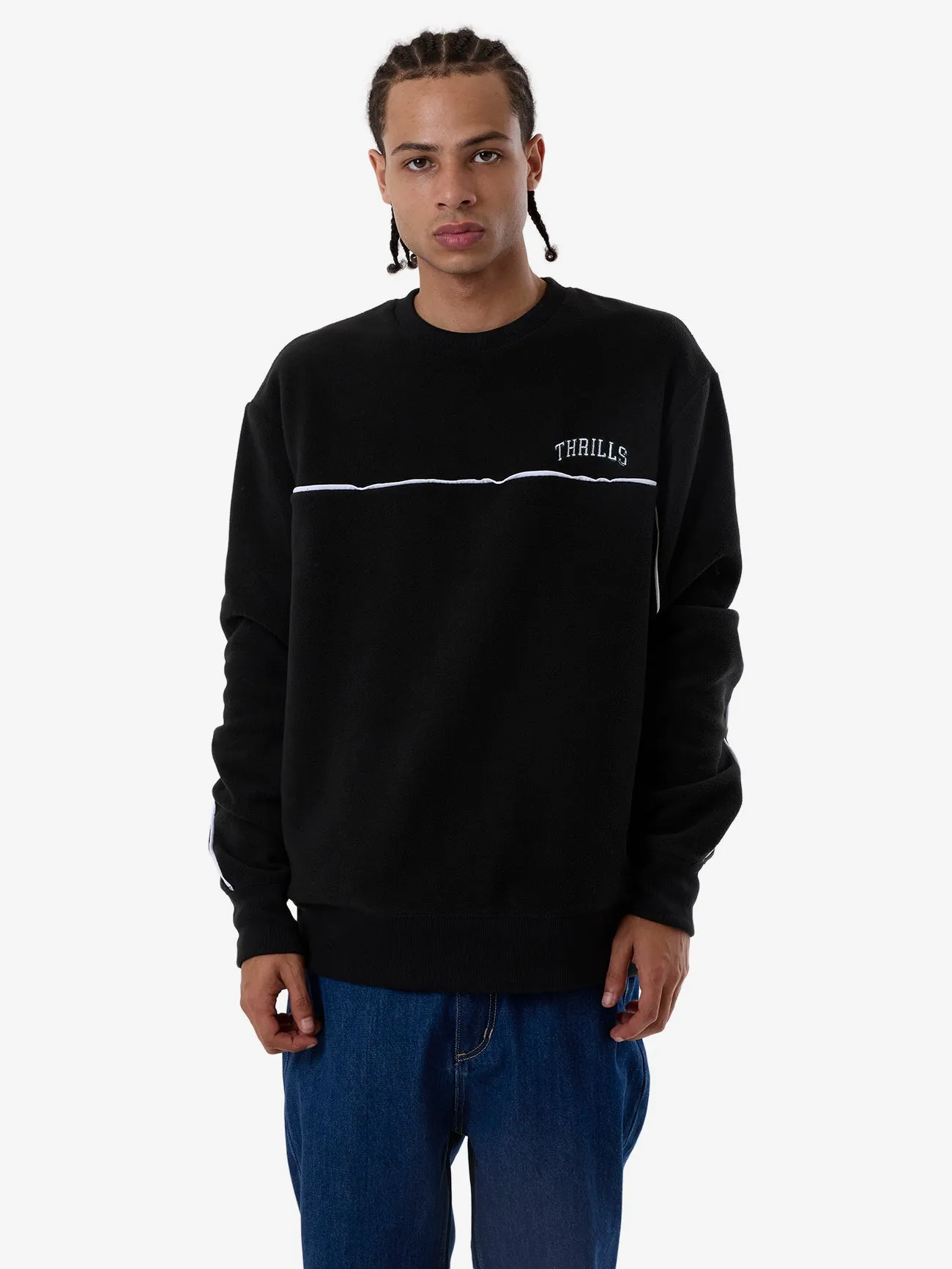 Believe Oversize Polar Fleece Crew - Black sold by Thrills