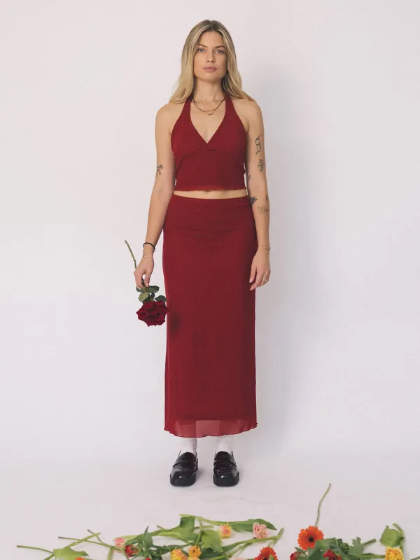 Levitation Mesh Skirt - Red Dahlia sold by Thrills