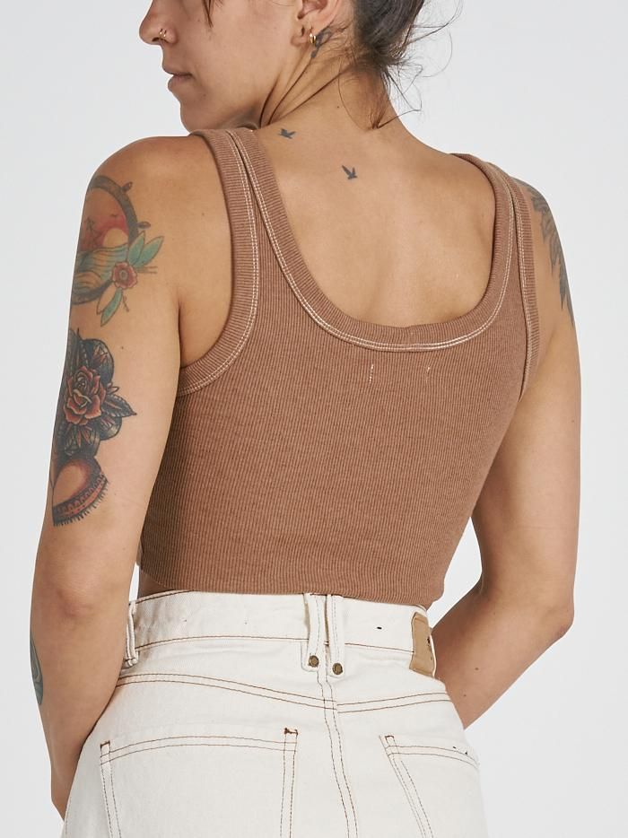 Hemp Thrills Company Retro Crop Tank - Almond Marle sold by Thrills product image thumbnail 2