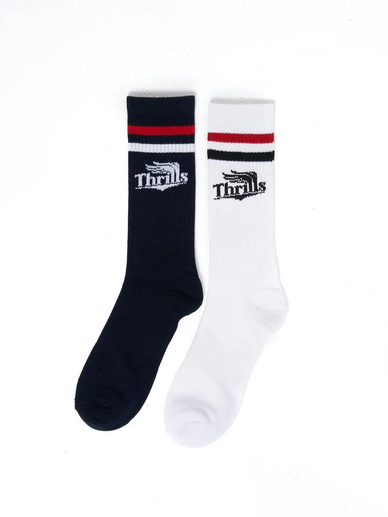 Superior 2 Pack Sock - Total Eclipse-White sold by Thrills