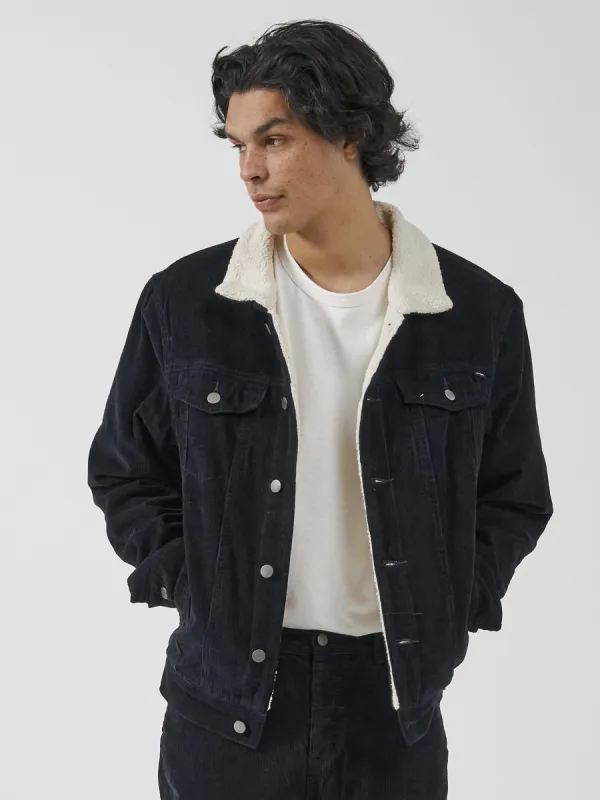 Sherpa Wanderer Corduroy Denim Jacket - Dark Navy sold by Thrills