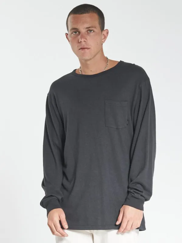 Endless Merch Fit Long Sleeve Pocket Tee - Black sold by Thrills