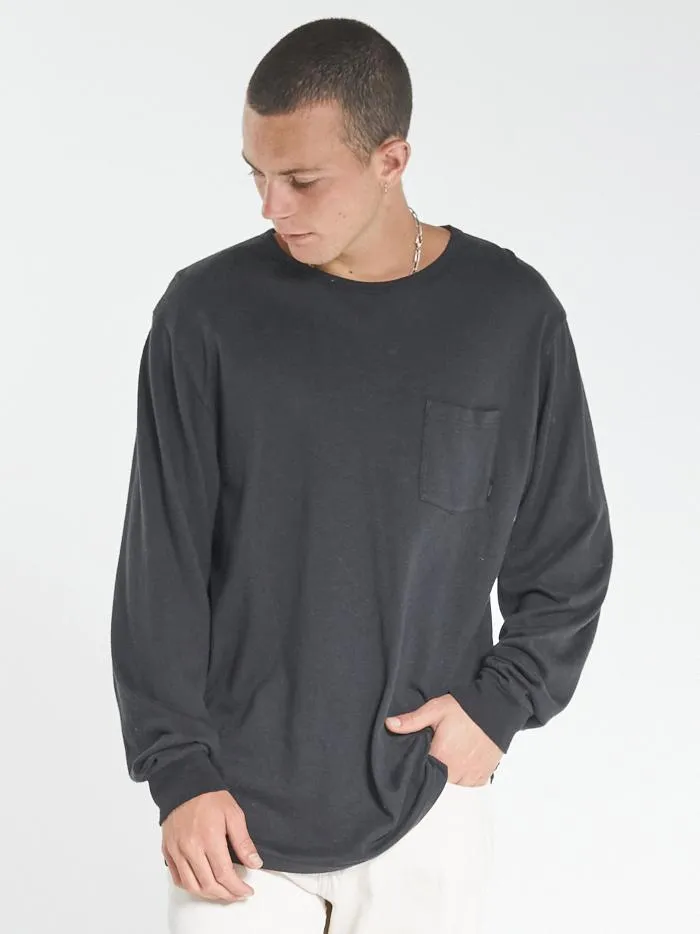 Endless Merch Fit Long Sleeve Pocket Tee - Black sold by Thrills product image thumbnail 3