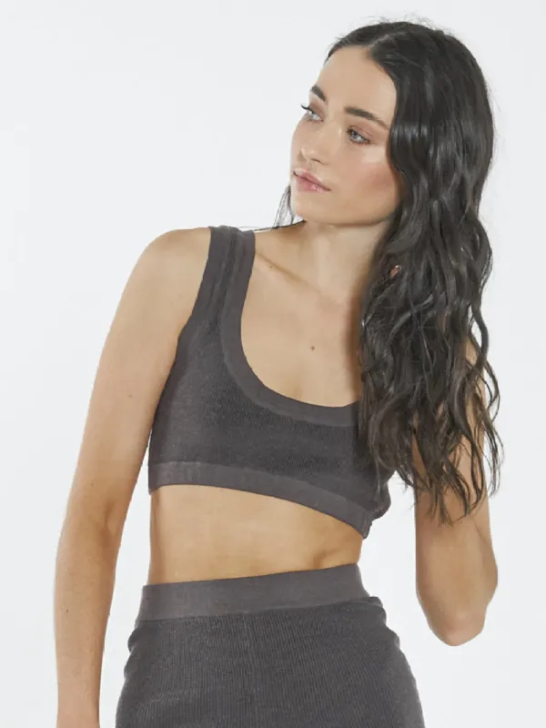 Claire Knitted Crop Top - Plum sold by Thrills