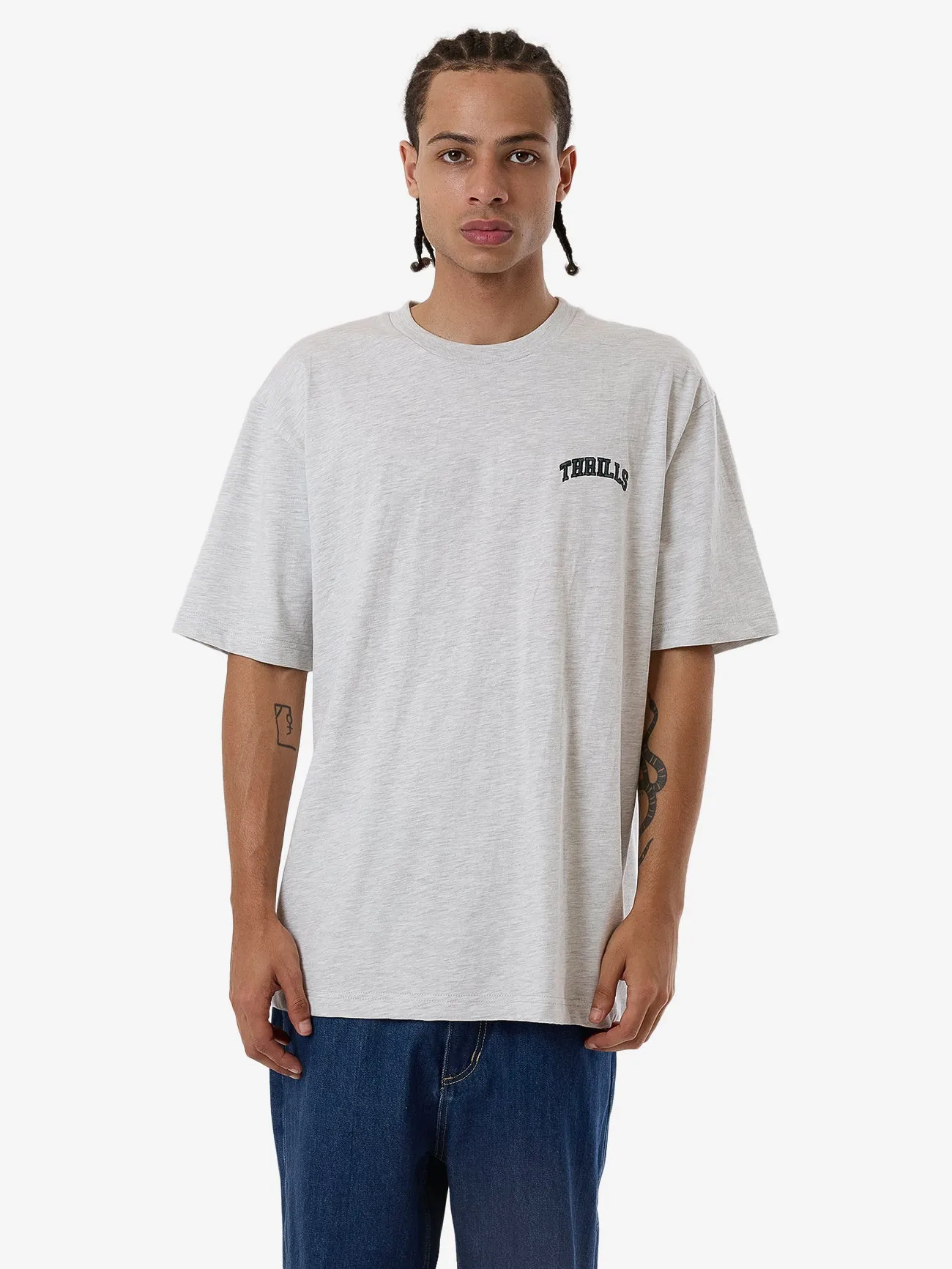 Believe Oversize Fit Tee - White Marle sold by Thrills